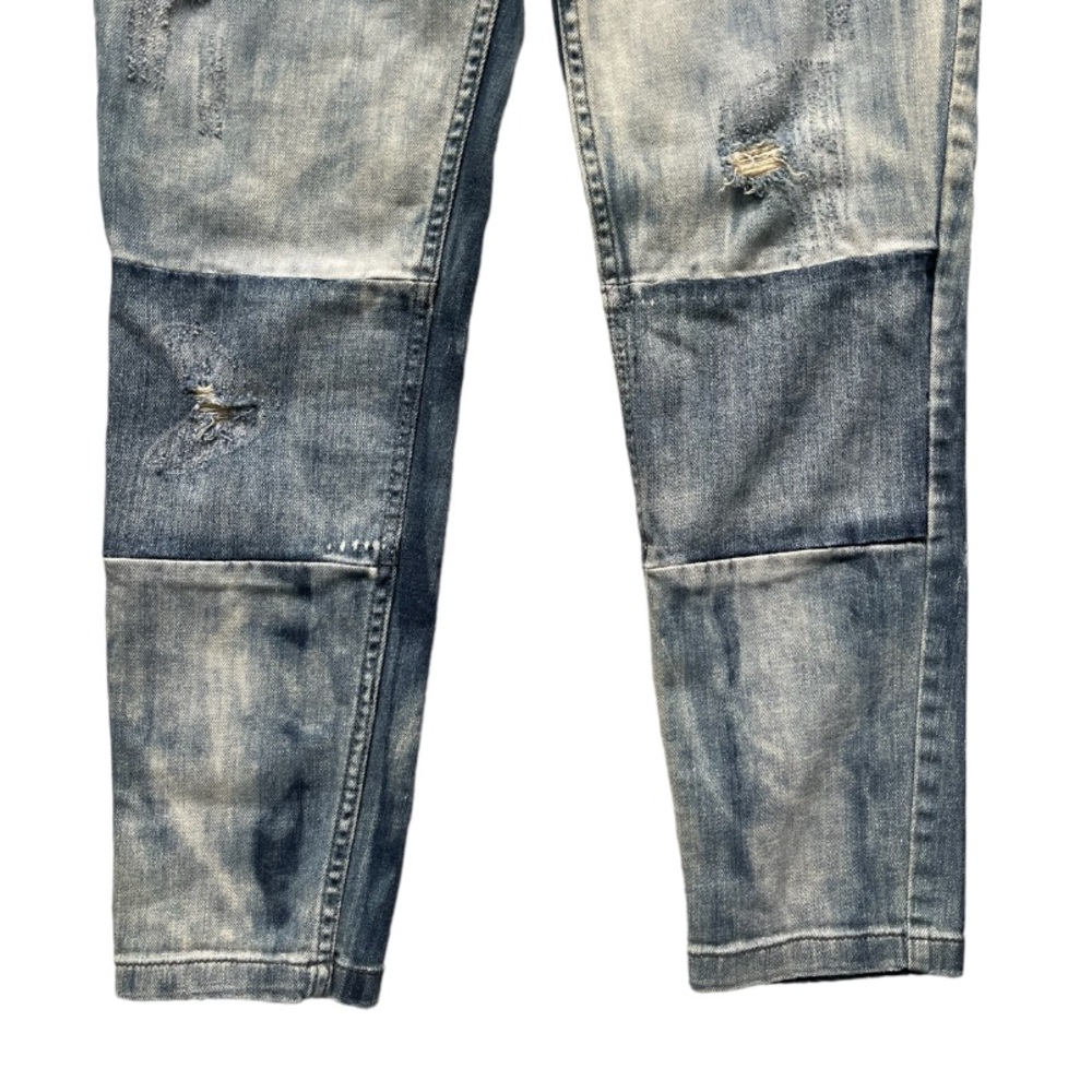 Free People Distressed Bleached Patchwork Cropped… - image 3